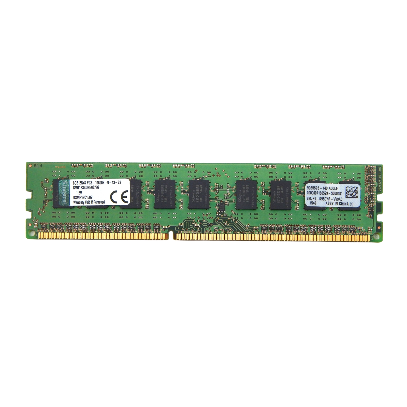 Kingston KVR1333D3E9S/8G 8GB PC3-10600E 2RX8 DDR3-1333MHz ECC Unbuffered RAM