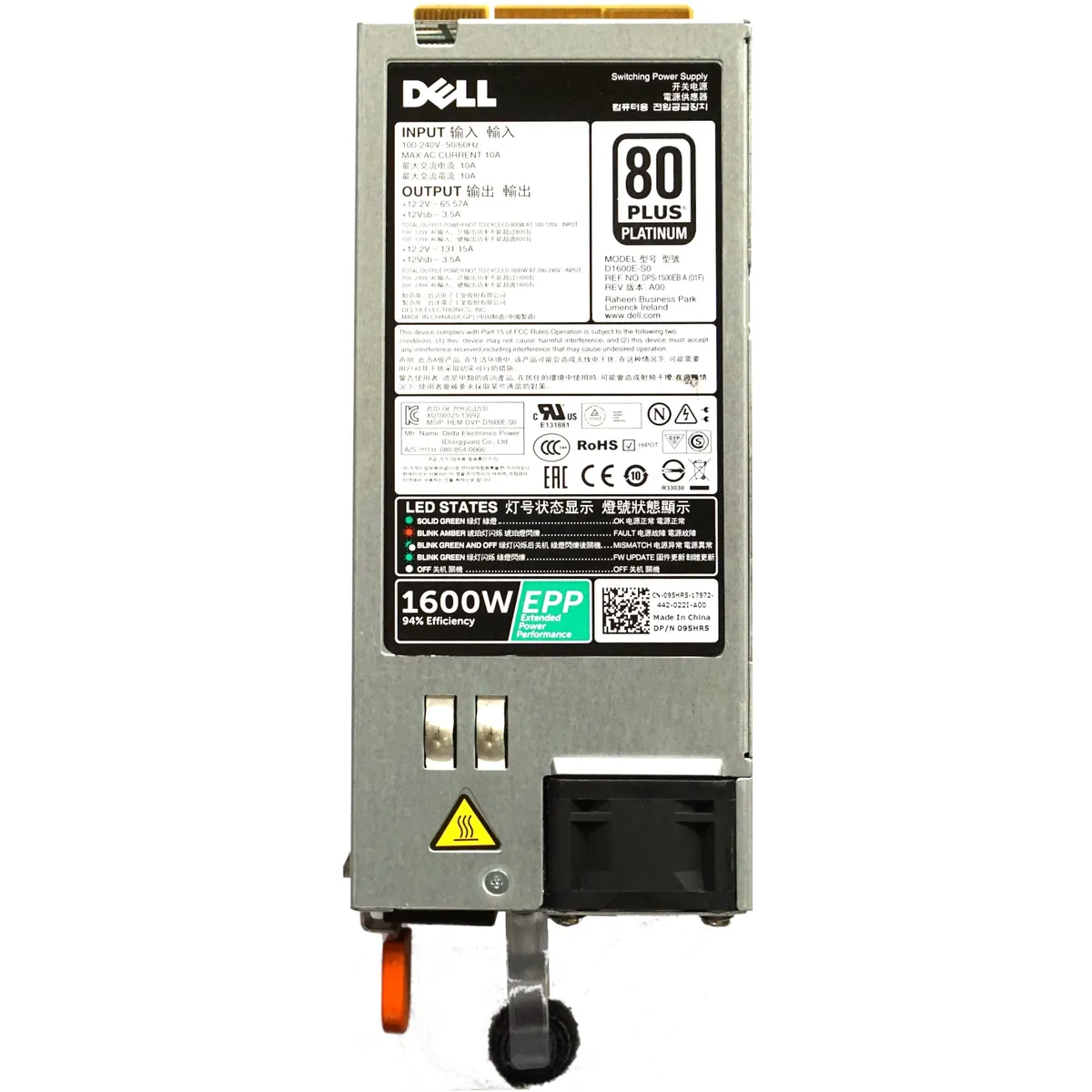 Dell 95HR5 D5W1N FX2 FX2s C4130 T630 1600W Platinum Plus EPP Hot-Swap PSU D5W1N