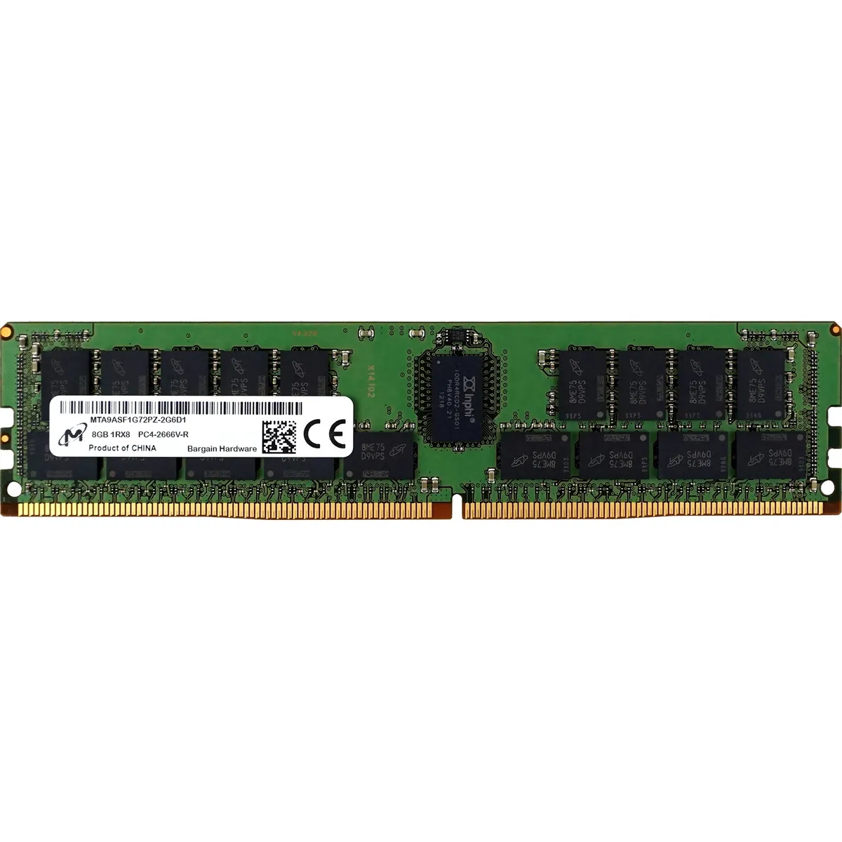 Micron MTA9ASF1G72PZ-2G6D1 8GB PC4-21300V-R 1RX8 DDR4-2666MHz RAM